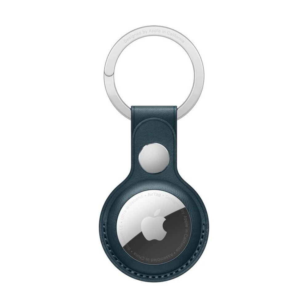 Open Box - Apple - AirTag Leather Key Ring - Baltic Blue